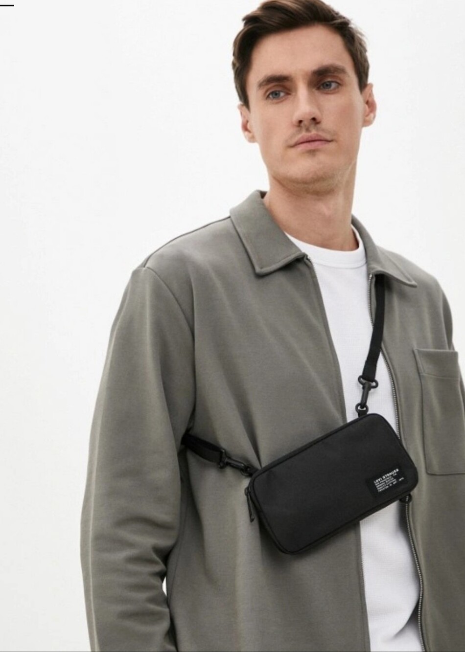 Levi's Men's Black Crossbody Carry Case - Minimalist Sling Bag